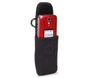 USA Gear Flip Custodia per Cellulare Custodia da Cintura Compatibile con Jitterbug, Alcatel GO, Nokia 2780, Tracfone T lip 2 e Altro - Custodia per Telefono in Neoprene - Nero