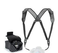 USA Gear Manicotta per Fotocamera (A Pois) + Cinghia per Petto (A Pois) - Bundle