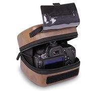 USA Gear Quick Access DSLR Custodia rigida per fotocamera e obiettivo zoom con protezione in EVA sagomata, interno imbottito e passante per cintura - Compatibile con Nikon, Canon, Pentax e altri