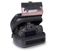 USA Gear Quick Access DSLR Custodia rigida per fotocamera e obiettivo zoom con protezione in EVA sagomata, interno imbottito e passante per cintura - Compatibile con Nikon, Canon, Pentax e altri