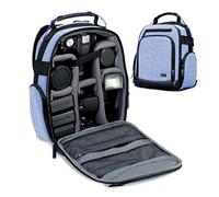 USA Gear Zaino Fotografico Borsa Fotografica con Divisori Accessori Personalizzabili, Conservazione per Obiettivo e Altri Accessory, Supporto Posteriore Confortevole, Custodia per Reflex - Blu