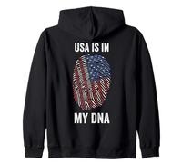 USA is in MY DNA Independence Day 4 luglio USA Flag Felpa con Cappuccio