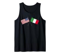 USA Italia Bandiere Incrociate Amicizia Italiana Americana Canotta