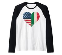 USA Italia Cuore - Doppia Cittadinanza Maglia con Maniche Raglan