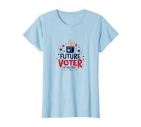 USA Kids Future Voter Patriotic Stars Elezione Grafica Maglietta, Donna, Celeste, L