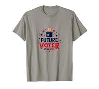 USA Kids Future Voter Patriotic Stars Elezione Grafica Maglietta, Uomo, Ardesia, L