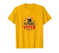 USA Kids Future Voter Patriotic Stars Elezione Grafica Maglietta, Uomo, Oro Brillante, L