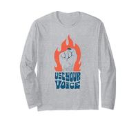 USA la Tua Voce - Empowerment Femminista Retro Design Maglia a Manica