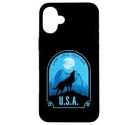 USA Live Love Explore Howling Wolf Design Custodia per iPhone 16 Plus