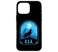 USA Live Love Explore Howling Wolf Design Custodia per iPhone 16 Pro Max