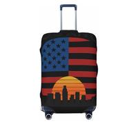 USA Los Angele stampa alla moda valigia copertura personalizzata protezione bagagli per viaggi e affari, Nero , M