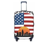 USA Los Angele stampa protettiva valigia copertura lavabile viaggio bagagli Protector con cerniera nascosta, bianco, L
