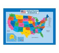 USA Map for Kids with State Flags - Laminated Educational Wall Poster for Children's Learning(Unframed,12x18inch(30x45cm))
