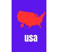 USA Map Notebook - Red & Blue Artistic Cover with White “USA” Typography: A Modern American-Themed Journal for Students, Travelers, and Everyday Writing