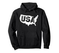 USA Mappa Stelle Grafica Bold Felpa con Cappuccio