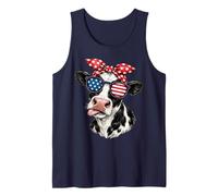 USA Mucca Farm Animal Funny 4 luglio Costume da Mucca patriottica Canotta
