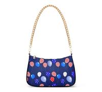 USA Palloncini Blu Scuro American Clutch Borsa Da Donna Borsa A Tracolla Estetica Hobo Party Borsa Chiusura Cerniera Catena Cinghia