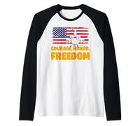 USA Patriotic - American Flag Freedom - Pride Stati Uniti Maglia con Maniche Raglan