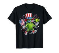 USA Patriotic Pickle Giocare Pickleball Cibo Cetriolo Acido Maglietta