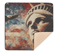 USA Presidents Day American Flag_3 grande robusto tappetino da gioco per bambini per interni ed esterni accogliente traspirante tappetino da gioco per neonati per bambini, 127 x 127 cm