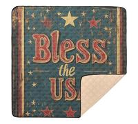 USA Presidents Day Bless The USA_2 - Tappetino da gioco per bambini, imbottito, leggero, per sala giochi, per bambini, 127 x 127 cm