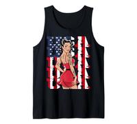 USA Retro Pinup Girl Patriotic Vibes Canotta