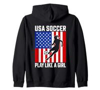 USA Soccer Gioca come una ragazza Passion Pride Felpa con Cappuccio