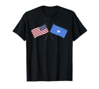 USA Somalia Attraversato Bandiere American Somali Heritage Maglietta