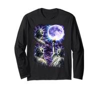 USA Statua della libertà Ululando alla Luna Divertente Maglia a Manica