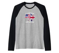 USA UK Ucraina Bandiera Mappa - I Stand with Ukraine Support Peace Maglia con Maniche Raglan