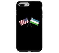 USA Uzbekistan Bandiere incrociate Amicizia Uzbeka americana Custodia per iPhone 7 Plus/8 Plus