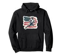 USA Vintage America Banner Fan Stati Uniti Bandiera Retro Felpa con Cappuccio
