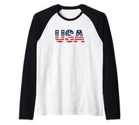 USA Vintage American Pride Retro Throwback Patriotic Maglia con Maniche Raglan