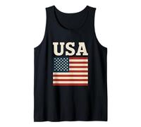 USA Vintage Bandiera Americana Rustica USA Bold Retro Canotta