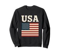 USA Vintage Bandiera Americana Rustica USA Bold Retro Felpa