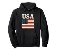 USA Vintage Bandiera Americana Rustica USA Bold Retro Felpa con Cappuccio