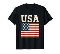 USA Vintage Bandiera Americana Rustica USA Bold Retro Maglietta