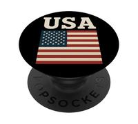USA Vintage Bandiera Americana Rustica USA Bold Retro PopSockets PopGrip Adesivo