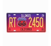 USA Vintage Metallo Latta Segni Route 66 Auto Numero Targa Placca Poster Asta