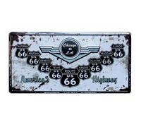 USA Vintage Metallo Latta Segni Route 66 Auto Numero Targa Placca Poster Asta