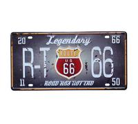 USA Vintage Metallo Latta Segni Route 66 Auto Numero Targa Placca Poster Asta