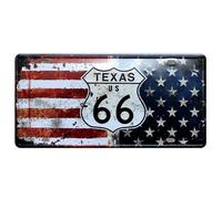 USA Vintage Metallo Latta Segni Route 66 Auto Numero Targa Placca Poster Asta