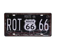USA Vintage Metallo Latta Segni Route 66 Auto Numero Targa Placca Poster Asta