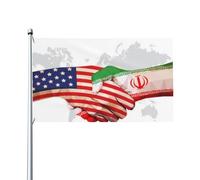 Usa Vs Iran, Hands Facing Each Other Flag Robuste Bandiera Da Giardino Colore Vivido Bandiera Per Feste Portico Giardino Prato 90X150Cm