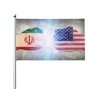 Usa Vs Iran5 Bandiera Da Giardino Robuste Bandiere Resistente Alle Intemperie Bandiera Per Interno Feste Balcone Giardino 90X150Cm