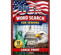 USA Word Search for Seniors: 50 Large Print Puzzles About America (Easy & Fun Brain Games for Adults and Elderly): Relaxing and Easy-to-Read Word ... Landmarks, States, Food, History, and Culture