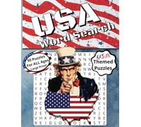 USA Word Search Puzzle Book - 50 Word Search Puzzles for Adults, Teens, ands Kids: Easy-to-Read Puzzles | 8.5 x 11 inches | 50 puzzles ... ideal for ... rides, campfires, or as a stocking stuffer