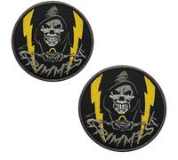 USAF 493rd F-35 Squadron Tactical Morale Patch, Teschio, 8,9 cm, fulmine nero e giallo, confezione da 2