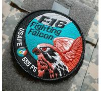 USAF Europa Combattimento Falcon F-16 Velkrö Blu Vortice Insignia 555th FS