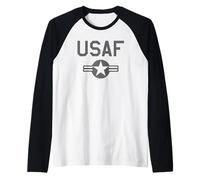 USAF UNITED STATES AIR FORCE ROUNDEL LOW-VIS GRIGIO Maglia con Maniche Raglan